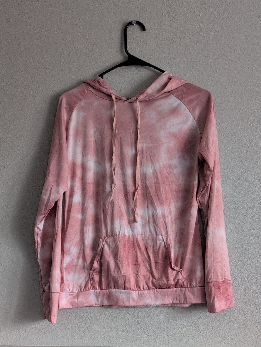 Hello Mello 'Dyes The Limit' Light Long Sleeve Hoodie - Pink And White